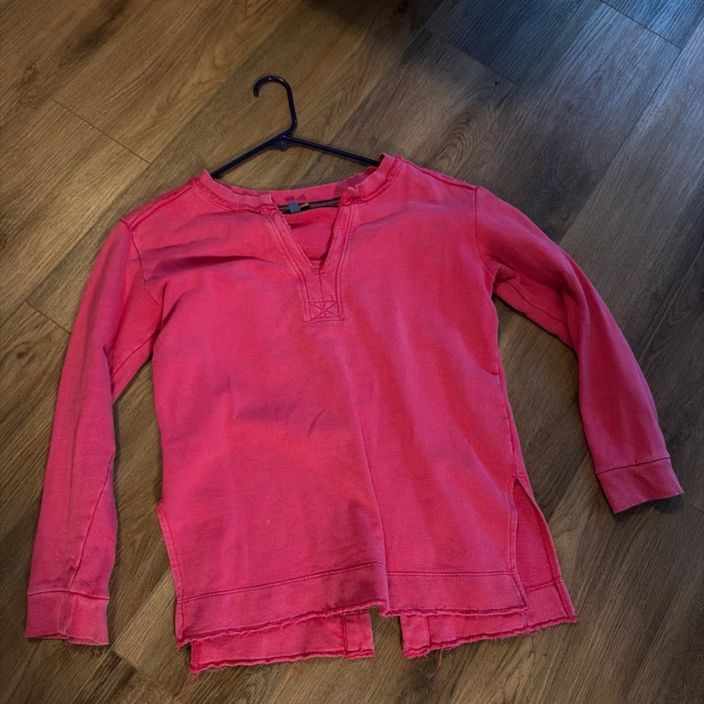 Pilcro Vibrant Pink Long Sleeve Tee
